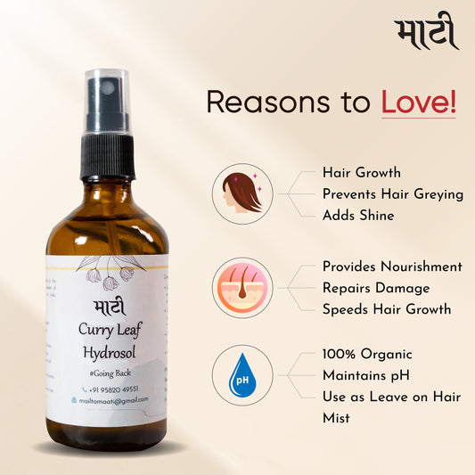 Curry Leaf Hydrosol by Maati - Helps Control Preterm Hair Greying | Hair Growth